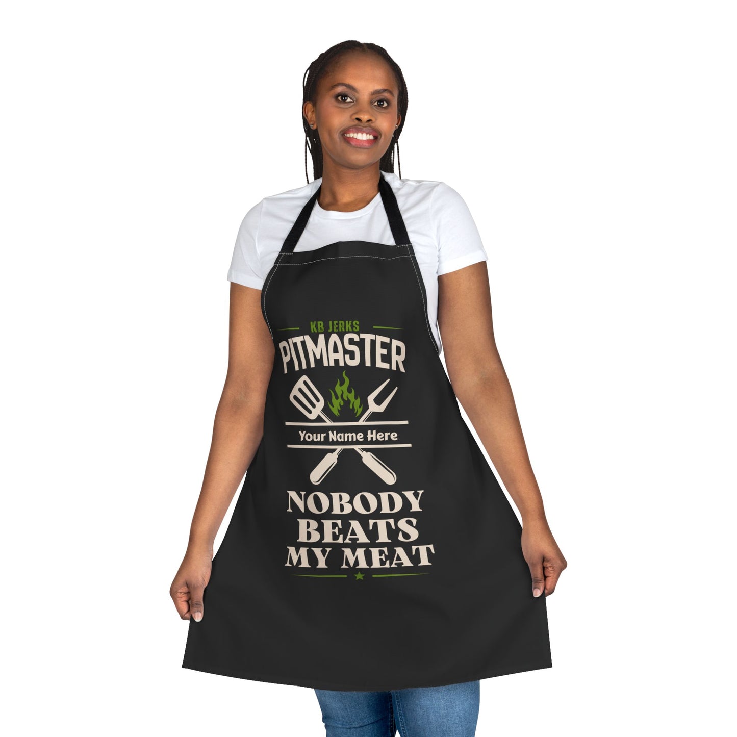Personalized Pitmaster BBQ Apron - "Nobody Beats My Meat" Grilling Apron