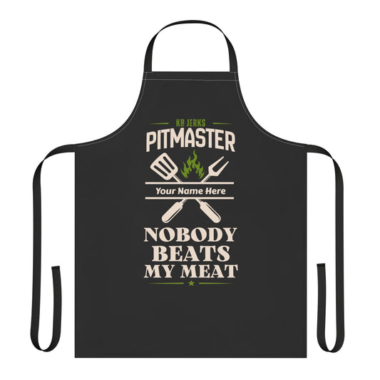 Personalized Pitmaster BBQ Apron - "Nobody Beats My Meat" Grilling Apron