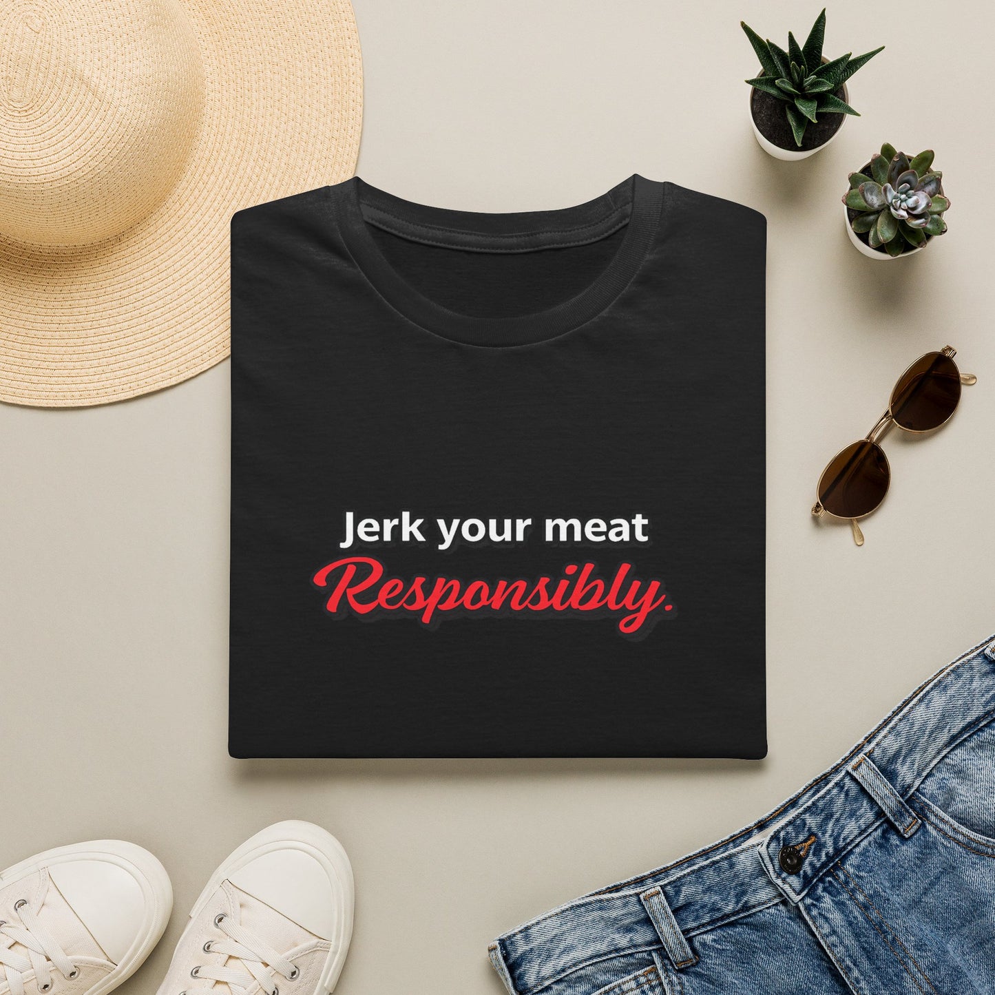 T-Shirt — "Jerk Your Meat Responsibly" Funny Graphic Tee