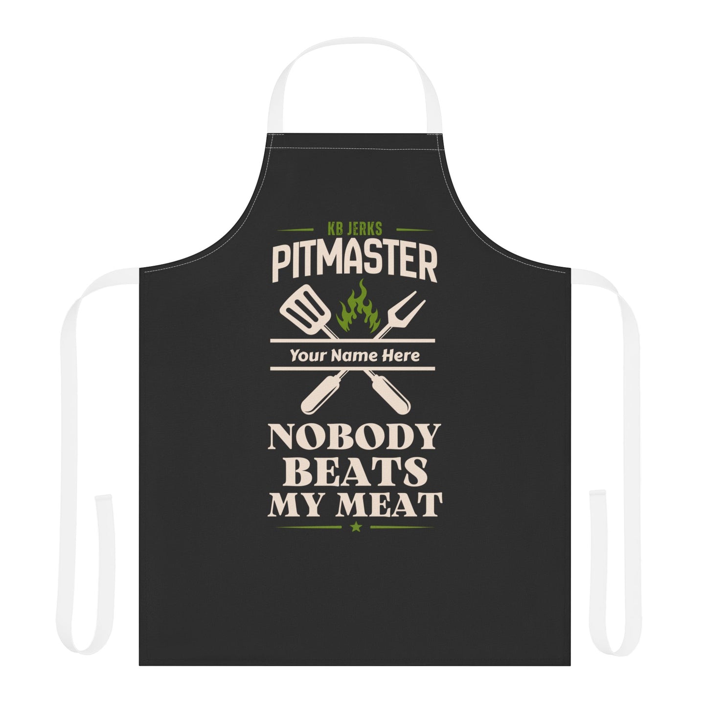 Personalized Pitmaster BBQ Apron - "Nobody Beats My Meat" Grilling Apron