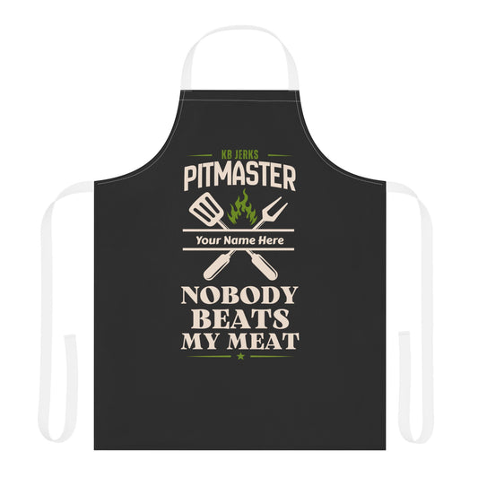 Personalized Pitmaster BBQ Apron - "Nobody Beats My Meat" Grilling Apron