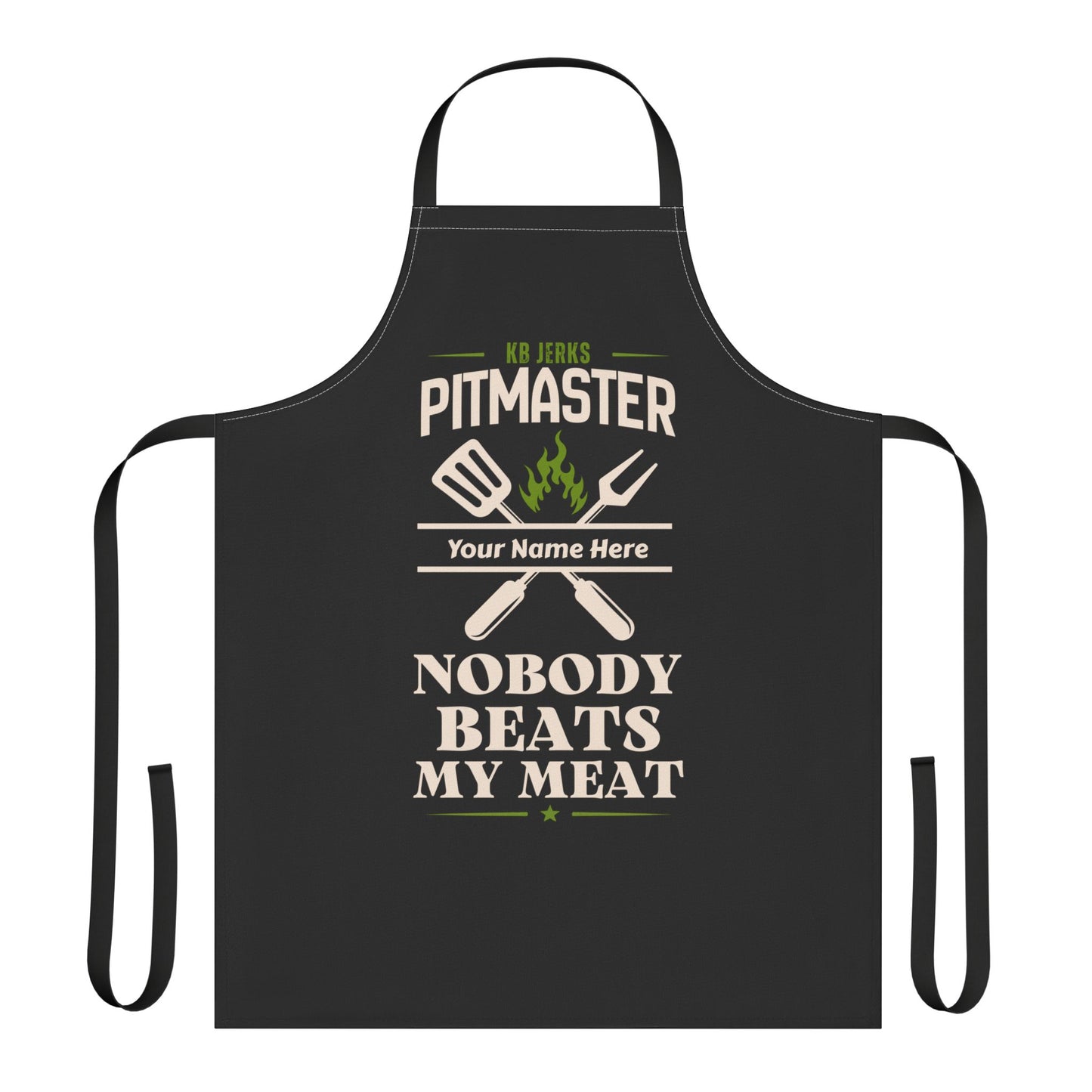 Personalized Pitmaster BBQ Apron - "Nobody Beats My Meat" Grilling Apron